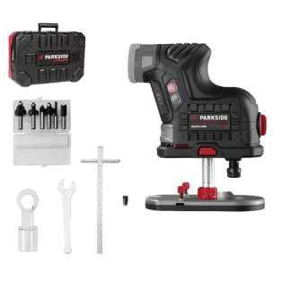   ParkSide Performance PPAKF 12 A1 SOLO X12V Team 12V Brushless akkus felsőmaró, élmaró 6 részes maróbit készlettel, akku és töltő nélkül, kofferben (POFA 12 A1 utódja)