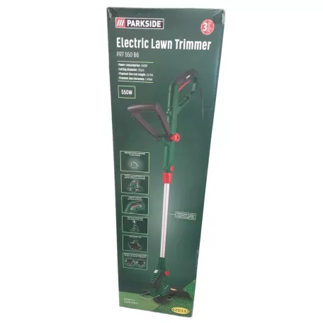 ParkSide PERT 550 C6 elektromos szegélyvágó, vezetékes 550W damilos fűszegélynyíró, fűkasza 2 db damil orsóval