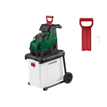 ParkSide PWH 2800 C3 / PEWH 2800 A1 2800W 56L dobozos, hengerkéses ágaprító, maróhengeres, vágóhengeres csendes száraprító, ágdaráló, kerti növényaprító