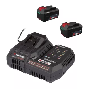   ParkSide Performance PLGS 2012 A1 X20V 300W Smart akkutöltő + 2 x PAP 204 A1 / PAP 20 B3 20V 4Ah X20 dupla akkus csomag 