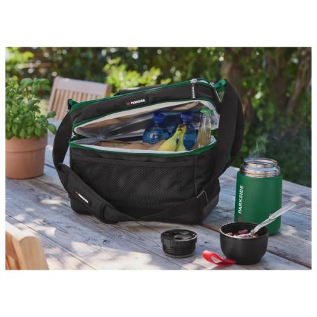 ParkSide Fan Edition Insulated Food Flask 650 ml 10 x 19 cm duplafalú acél ételtermosz, uzsonnás doboz, ételhordó összecsukható fém kanállal