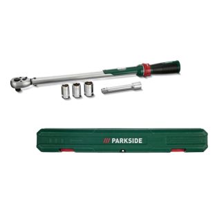   ParkSide | Walter 55 cm XL CR-MO nyomatékkulcs készlet, 40 - 210Nm 1/2" nyomaték kulcs + 3 dugókulcs (17 - 19 - 21 mm) kofferben (Drehmomentschlüssel XL)