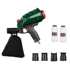 ParkSide PDSP 1000 E6 pneumatikus homokszóró, sűrített levegős homokfúvó pisztoly szemcsegyűjtővel