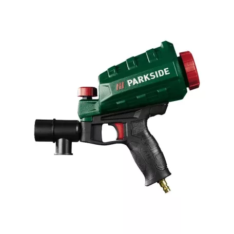 ParkSide PDSP 1000 E6 pneumatikus homokszóró, sűrített levegős homokfúvó pisztoly szemcsegyűjtővel