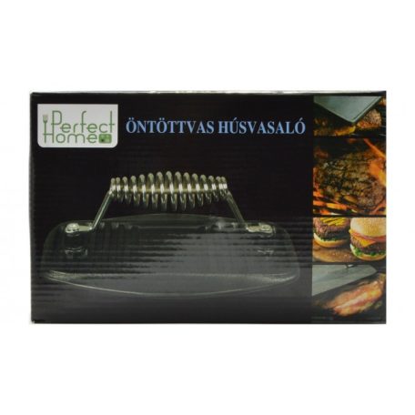 Perfect Home 12511 BBQ öntöttvas mechanikus húsprés, 22 x 14 cm 1,4kg grill húsvasaló