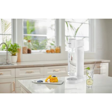 Philips GoZero Lite Soda Maker ADD4901 White fehér szódagép, házi szódakészítő 1 db CO2 patronnal és 1 db 0.9 literes palackkal (ADD4901WH/10)