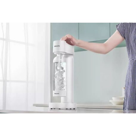 Philips GoZero Lite Soda Maker ADD4901 White fehér szódagép, házi szódakészítő 1 db CO2 patronnal és 1 db 0.9 literes palackkal (ADD4901WH/10)
