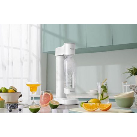 Philips GoZero Lite Soda Maker ADD4901 White fehér szódagép, házi szódakészítő 1 db CO2 patronnal és 1 db 0.9 literes palackkal (ADD4901WH/10)