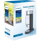 Philips GoZero inox Soda Maker ADD4902 fekete - inox prémium szódagép, házi szódakészítő 1 db CO2 patronnal és 1 db 0.9 literes palackkal (ADD4902BK/10)