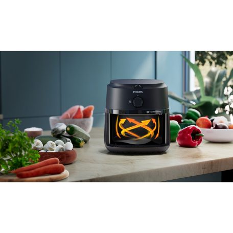 Philips 1000 Series NA120 kompakt, mechanikus 4.2L 1300W Air Fryer, forrólevegős sütő, olajmentes olajsütő, 4,2 literes Airfryer (NA120/00)