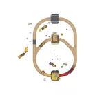 lupilu / PlayTive Construction Site Train Set - Építkezés, 59 darabos fa vonat szett, kreatív fejlesztő játék, elemes önjáró mozdonnyal, munkagépekkel és daruval, sok kiegészítővel