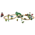 PlayTive Dinosaur Wooden Train Set - 46 darabos dinoszaurusz fa vonat vasút szett, favonat készlet 2.7 méter