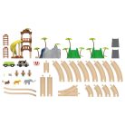 PlayTive JT-2023 Jungle Train 35 db-os dzsungel fa vonat készlet favonat szett önjáró safari autóval