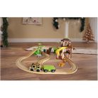 PlayTive JT-2023 Jungle Train 35 db-os dzsungel fa vonat készlet favonat szett önjáró safari autóval