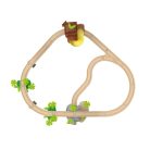 PlayTive JT-2023 Jungle Train 35 db-os dzsungel fa vonat készlet favonat szett önjáró safari autóval
