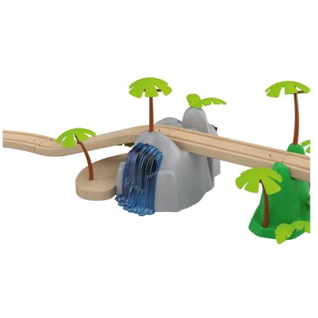 PlayTive JT-2023 Jungle Train 35 db-os dzsungel fa vonat készlet favonat szett önjáró safari autóval