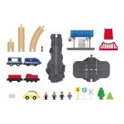 PlayTive Passenger Train Utasszállító 42 db-os fa vonat készlet, favonat szett, önjáró mozdonnyal