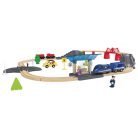 PlayTive Passenger Train Utasszállító 42 db-os fa vonat készlet, favonat szett, önjáró mozdonnyal