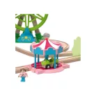 PlayTive Glow Amusement Train Set 32 részes Vidámpark fa vonat szett 3 db mechanikus autóval, foszforeszkáló (sötétben világító) elemekkel