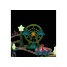 PlayTive Glow Amusement Train Set 32 részes Vidámpark fa vonat szett 3 db mechanikus autóval, foszforeszkáló (sötétben világító) elemekkel