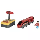 lupilu / PlayTive City Express rádiófrekvenciás, távirányítós mozdony, RC vonat fa vonat szettekhez (piros)