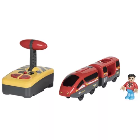 lupilu / PlayTive City Express rádiófrekvenciás, távirányítós mozdony, RC vonat fa vonat szettekhez (piros)
