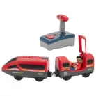 lupilu / PlayTive City Express rádiófrekvenciás, távirányítós mozdony, RC vonat fa vonat szettekhez (piros)