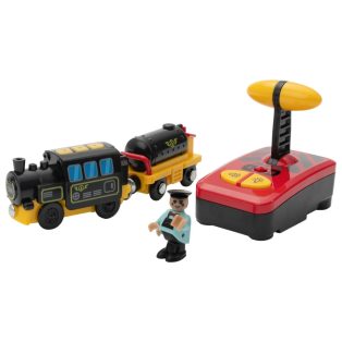   lupilu / PlayTive Freight Train tehervonat, távirányítós mozdony, RC vonat fa vonat szettekhez (fekete)