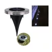   ProGarden DX9-300050 talajba süllyeszthető 5 db inox szolár lámpa, nemesacél napelemes hidegfehér kerti LED lámpa 12 cm, alkonyat szenzorral