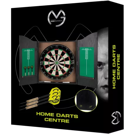 QX Max Home Darts Center fali darts szekrény, szizál darts tábla fa szekrénnyel 6 dart szettel 