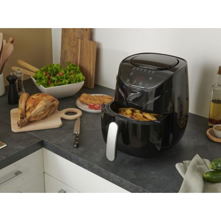 Qilive Q.5894 fekete 1500W 5L / 1.4 kg XL digitális AirFryer, olajmentes, légkeveréses sütő, Air Fryer olajsütő