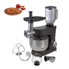 Qilive SM-20110 matt fekete 1000W multifunkciós konyhai robotgép, dagasztógép, 4.8 literes inox tállal, húsdarálóval és 1.5L turmix feltéttel (Q.5122) 