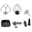 Qilive SM-20110 matt fekete 1000W multifunkciós konyhai robotgép, dagasztógép, 4.8 literes inox tállal, húsdarálóval és 1.5L turmix feltéttel (Q.5122) 