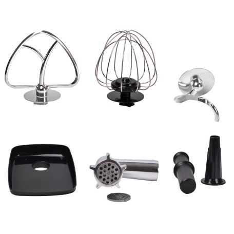 Qilive SM-20110 matt fekete 1000W multifunkciós konyhai robotgép, dagasztógép, 4.8 literes inox tállal, húsdarálóval és 1.5L turmix feltéttel (Q.5122) 