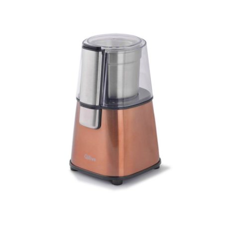 Qilive Q.5892 nemesacél - bronz 220W 60g (5 csésze) elektromos design kávédaráló, fűszerdaráló, mogyoró- és diódaráló (CG-9100)