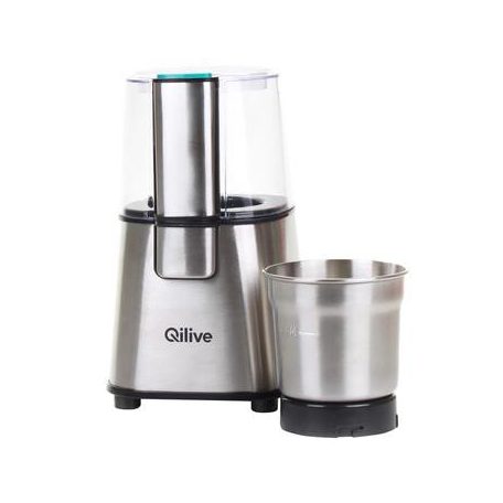 Qilive Q.5892 nemesacél - bronz 220W 60g (5 csésze) elektromos design kávédaráló, fűszerdaráló, mogyoró- és diódaráló (CG-9100)