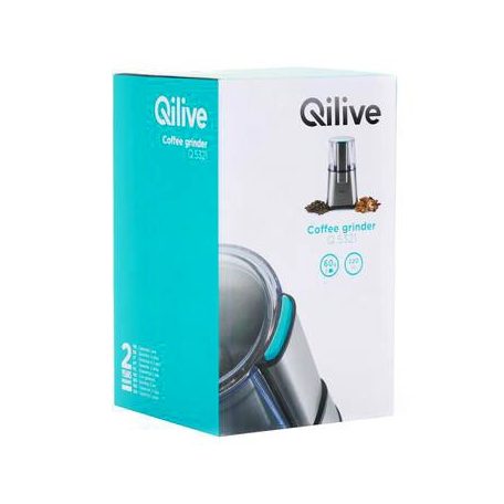 Qilive Q.5892 nemesacél - bronz 220W 60g (5 csésze) elektromos design kávédaráló, fűszerdaráló, mogyoró- és diódaráló (CG-9100)