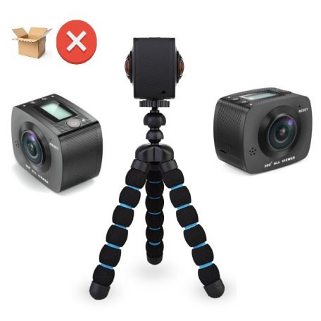 AKKUHIBÁS Qilive Q.1360 WIFI 360° HD 960P VR kamera, akciókamera dupla lencsével, SanDisk UltraHD 8 GB microSD kártyával, bontott csomagolásban