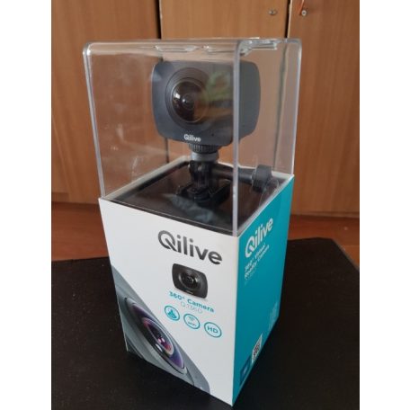 AKKUHIBÁS Qilive Q.1360 WIFI 360° HD 960P VR kamera, akciókamera dupla lencsével, SanDisk UltraHD 8 GB microSD kártyával, bontott csomagolásban