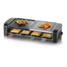 Severin RG9645 félkőlapos 1400W elektromos 8 személyes raclette grill, raklett grillsütő 42 x 21 cm osztott sütőlappal