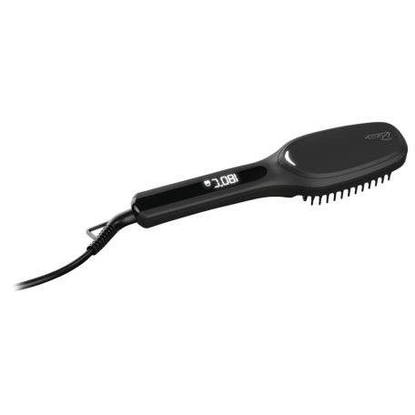 Rita Ora RHC 29 ionizáló kerámia hajsimító kefe, 45W hajvasaló és fésű egyben, keratin kerámia bevonat, LED kjelző, szabályozható hőmérséklet 130-180 °C