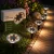 Tesco Outdoor SGL-6 talajba süllyeszthető, leszúrható 6 db inox szolár lámpa, nemesacél napelemes kerti lámpa 6 x 8 db melegfehér LED, 12 cm