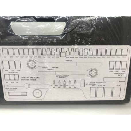 REIKEL 52 darabos kombinált, racsnis dugókulcs (krova) és bitfej készlet tároló és hordozó kofferben