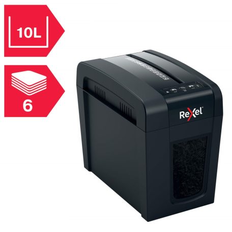 REXEL Secure X6-SL A4 konfetti iratmegsemmisítő 6 lap, 10 literes gyűjtőkosár (Rexel X6)