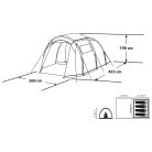 Rocktrail / Crivit Sports 4 személyes (négyszemélyes) családi sátor, fesztiválsátor, kempingsátor 1 hálófülkével, nappalival, rovarhálóval 455 x 260 x 190 cm