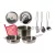 Koopman S34-495300 Cooking Set, 9 részes játék inox, nemesacél konyhai készlet gyerekeknek, serpenyővel, fazékkal, fedőkkel, kanalakkal és konyharuhával