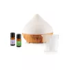   SilverCrest SADH A1 ultrahangos párásító, famintás / színes LED-es aromalámpa, aroma diffúzor, fényhatással + 2 x 300 ml ajándék illóolajjal