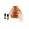   SilverCrest SADH A1 ultrahangos párásító, famintás / színes LED-es aromalámpa, aroma diffúzor, fényhatással + 2 x 300 ml ajándék illóolajjal