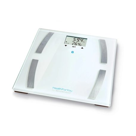 SilverCrest SBF 77 Bluetooth Diagnosztikai mérleg, LCD kijelzős digitális személymérleg 180 kg teherbírással 6 az 1-ben funkcióval