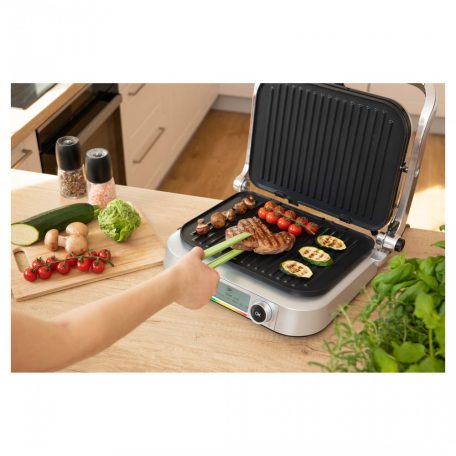 Sencor SBG 6231SS Automatic + XL 2100W intelligens, súlymérő, digitális kontaktgrill LCD kijelzővel, 7 automata programmal